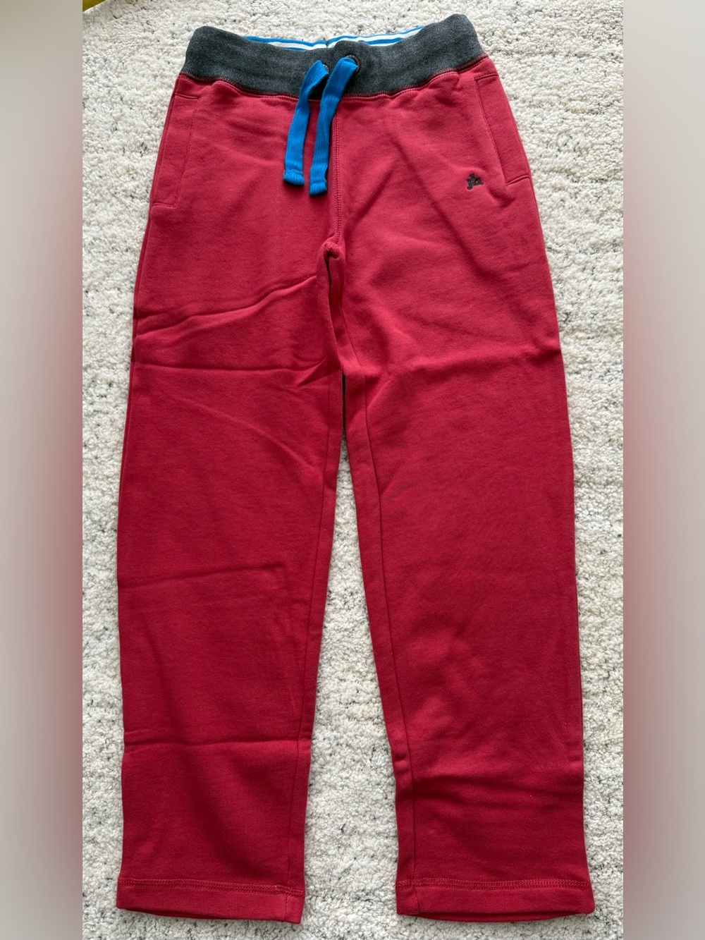 Johnnie B Boden Boys 9-10Y Red Sweatpants Joggers Cotton Drawstring Straight Leg